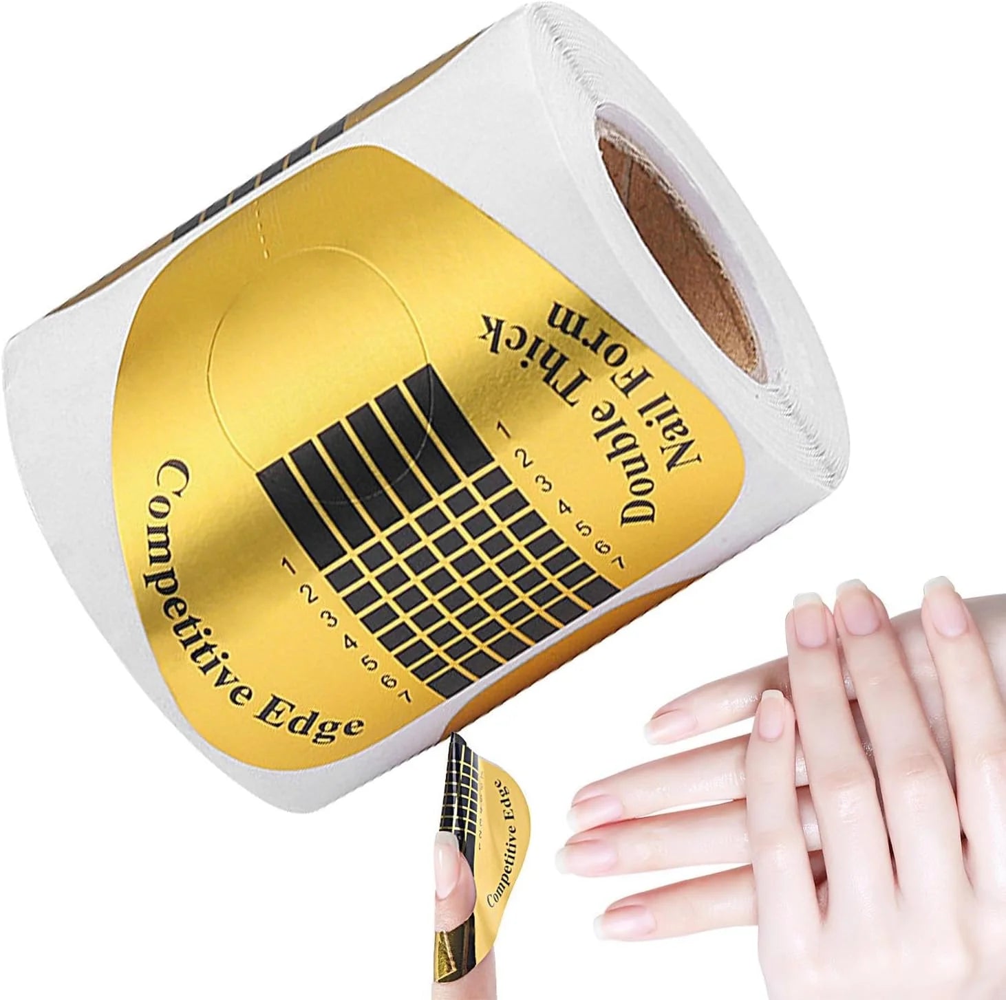 OEM Custom Logo Acrylic Nail Extension UV Gel Nail Forms 500pcs Professional Disposable Durable Nail Form Paper