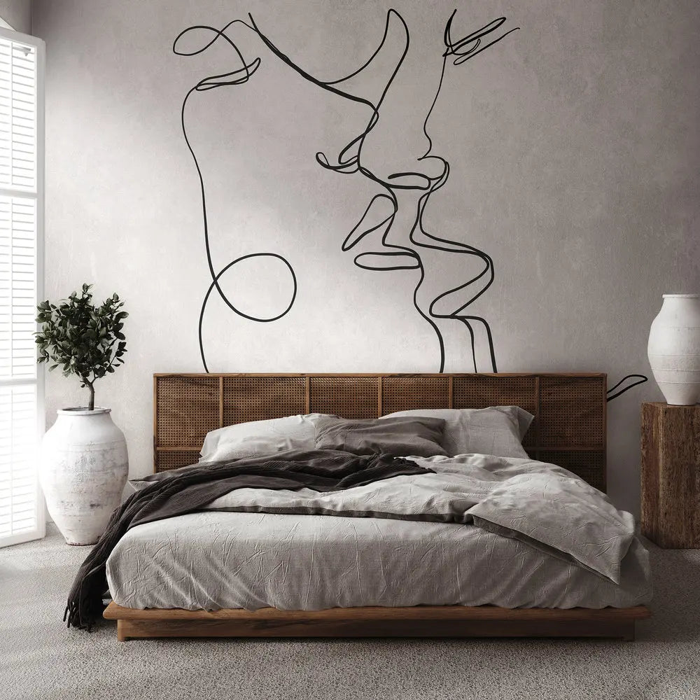 Made Germany Abstract Floral Grey Black Non Woven Vinyl Wall Mural Modern Large Format Dining Bedroom 0.53x20.10m