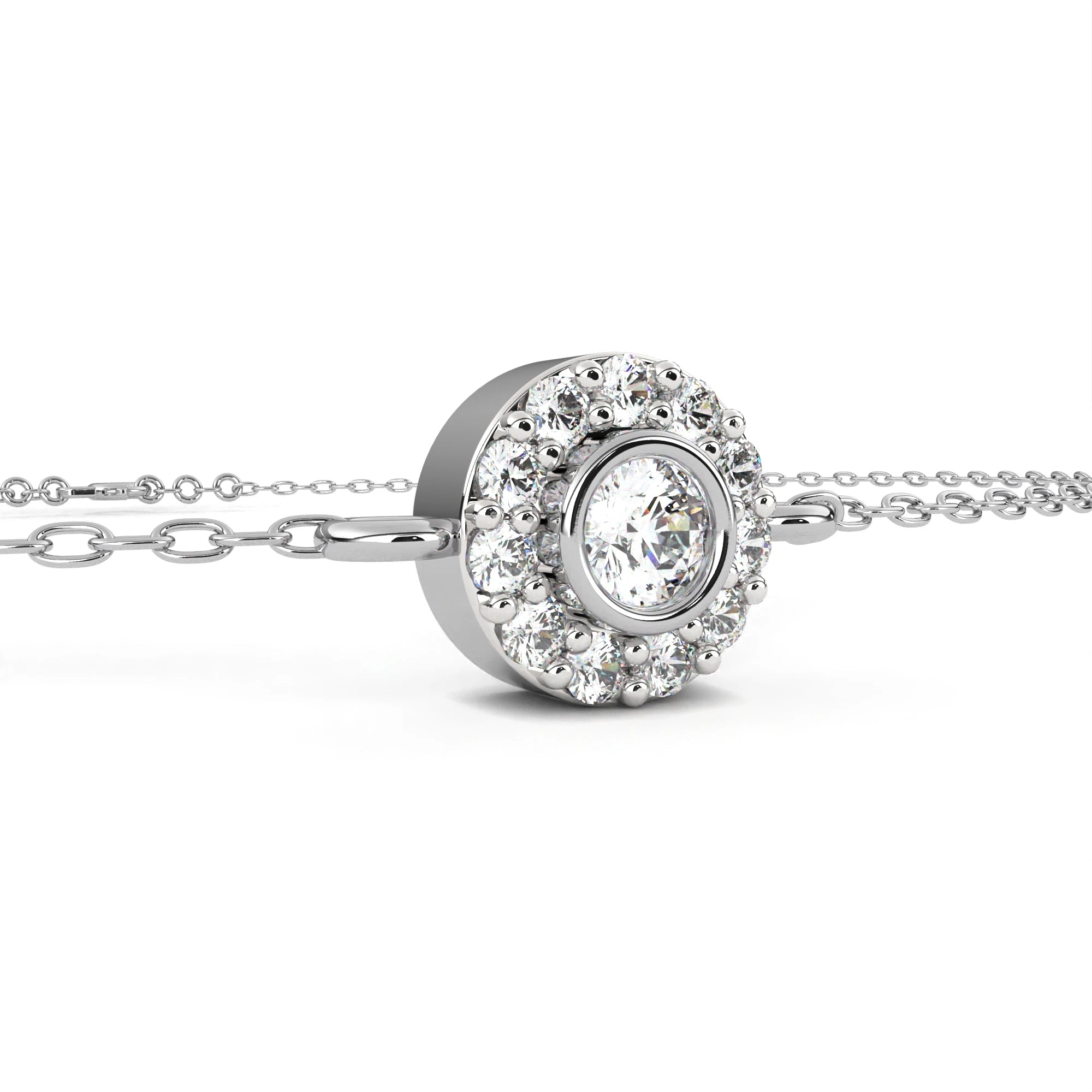 Women's Trendy Brass Adjustable Chain Diamond Charms 14K Gold Plated Bracelets