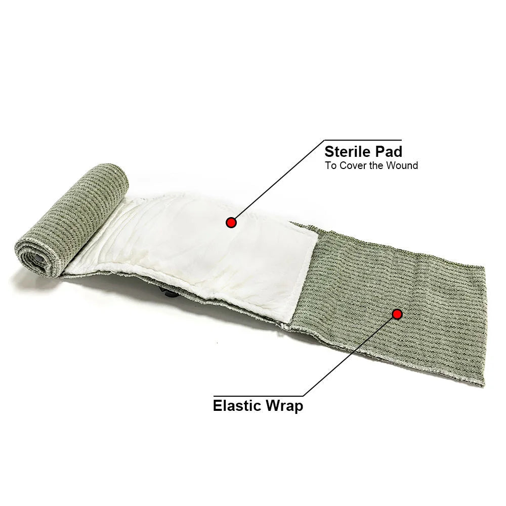 First Aid 4/6inches Trauma Elastic One-handed Emergency Bandage for Traumatic Hemorrhagic