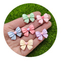 Assorted Mini Pastel Color Heart Bowknot Flatback Resin Cabochons 17*22MM Resin Flat Back Bow Knot Crafts for Scrapbooking Decor