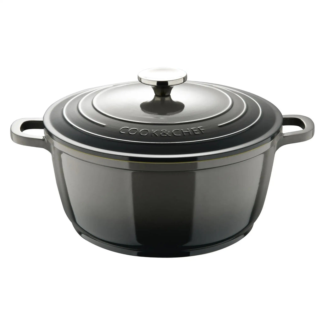 Bergner EXCALIBUR Casserole 24cm and 4.4L with lid made of cast aluminum in grey