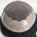 Natural Hairline Durable Fine Mono Lace Slight Wave Indian Human Hair Men Toupee MegaBDM