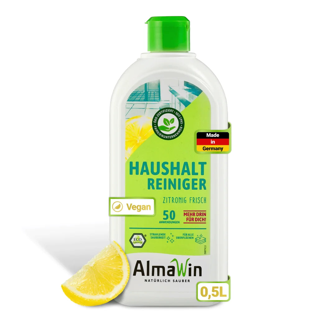 AlmaWin RTS 2 Household Cleaner 500ml Liquid All-Purpose Lemon Scent Vegan Concentrate Organic Detergent 80% Active