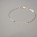 Fashion 14K Gold Plated 925 Sterling Silver Clavicle Chain Bracelet Simple Bracelet  for Women