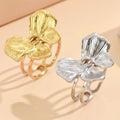 Minimalist Jewelry Non Fade Stainless Steel Ring  3D Butterfly Charm Open Titanium Steel Ring Plated 18k Gold Jewelry Women