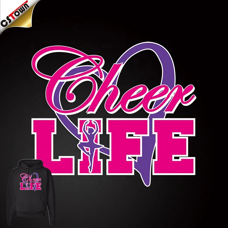 Low Quantity Order Cheer Heat Transfers Vinyl Logo Transfer Custom