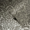 Made Germany Luxury Damask Silver Grey Non Woven Wallpaper Fine Glass Beads 1005x052m Rolls for Living Room Kitchen