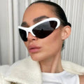 Custom Logo Retro Cool Men Driving Sport Shades Sun Glasses UV400 Alloy Leg Half Frame Cat Eye Y2K Sunglasses Women