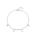 SL1657 Light Luxury Wrist Jewelry Hand Chain 925 Sterling Silver Round Bead Flower Pendant Stackable Thin Bracelet for Gift