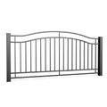 Powder Coated Metal Fence With Curved Top Beam for Yard Boundary Landscape Partition MegaBDM
