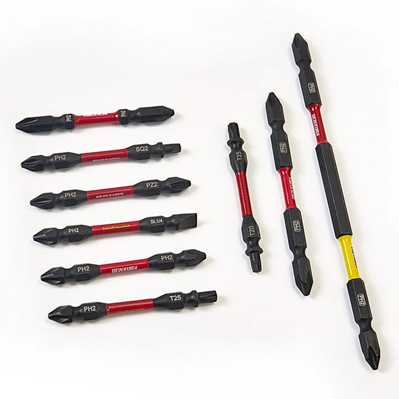 Double-Ended 65mm Double Head PH2 T20 T25 SL1/4 SQ2 Impact Screwdriver Bit for Industrial & DIY Woodworking OEM ODM