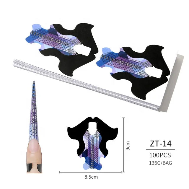 Free Custom Butterfly Nail Forms French Style Square Pattern Acrylic and Plastic Material Nail From Manufacturer