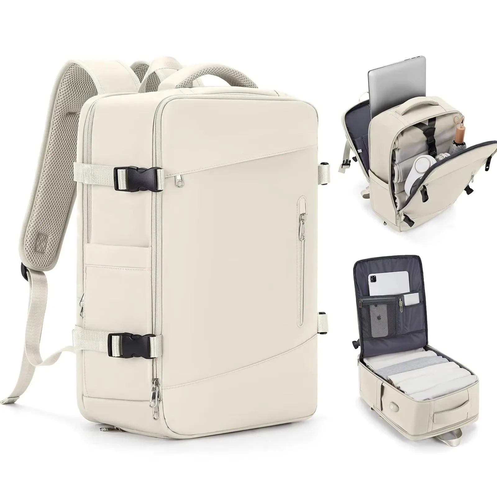 Women's Large Capacity Water Resistant Anti-Theft USB Backpack Oxford EasyJet Ryanair Carry-On Compatible Cabin Backpack