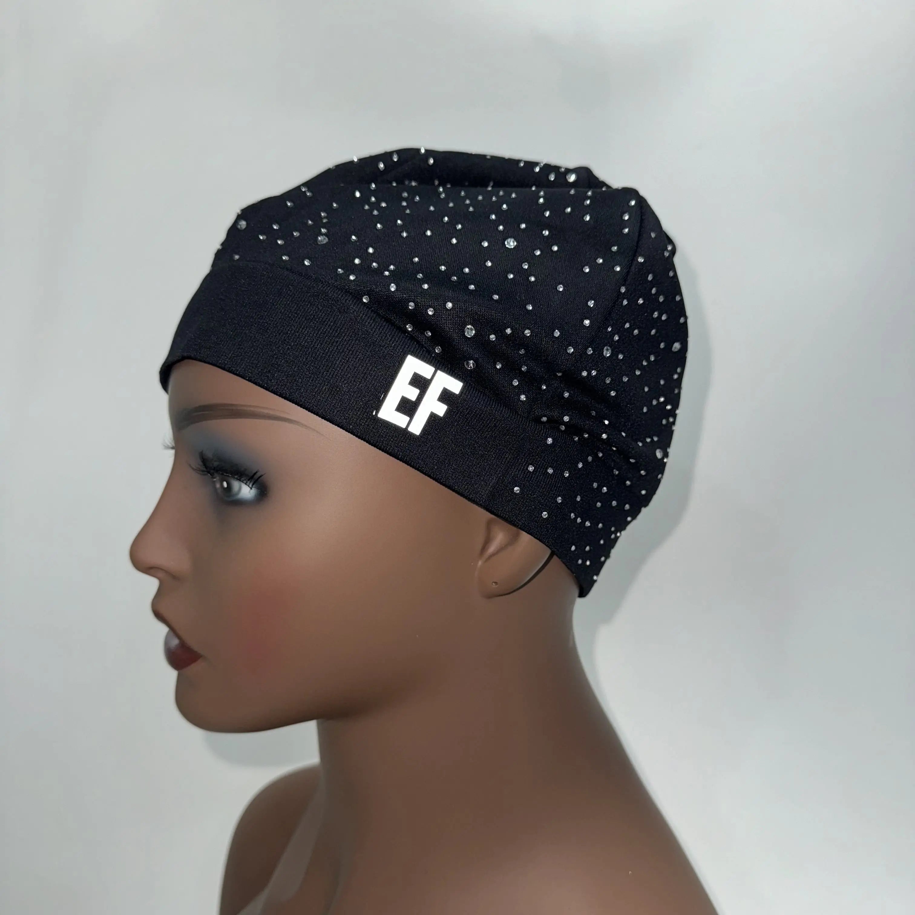 Rhinestone Shiny Fashion Music District Culture Skull Cap Beanie Can Add Your Logo Free Design Satin Lining Unisex