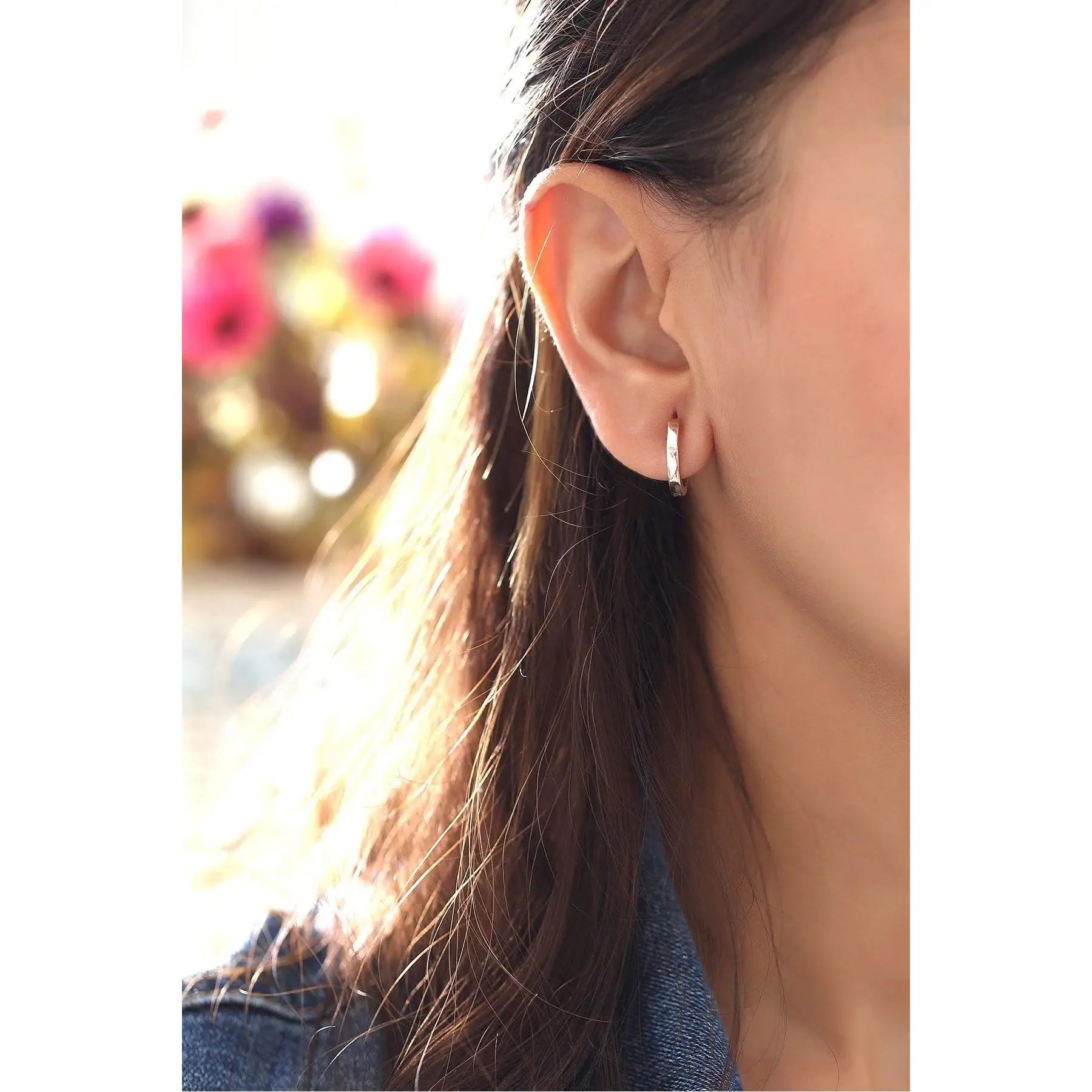 Azuris 925 Sterling Silver 1.4 Cm Hoop Earring Made in Turkey