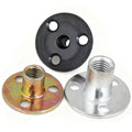 JSCREW M6 M8 M10 M12 Zinc Plated Carbon Steel Three Hole Round Base Brad Tee Nut for Furniture Sofa Foot Lock Hardware
