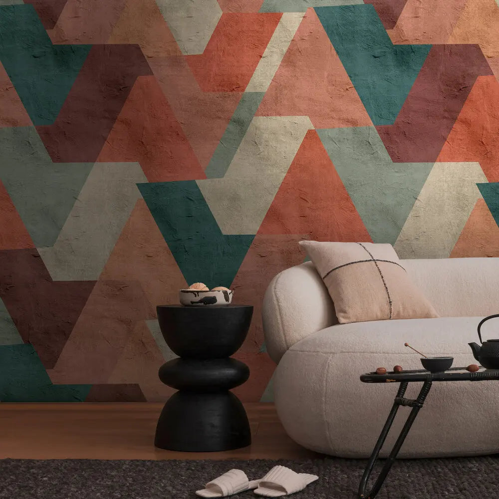Made in Germany Photo Wallpaper Murals Graphics Orange Green Non Woven Vinyl Wall Mural Abstract for Hotel Bulk - 159 x 280 m