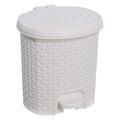 Multipurpose waste bin/bin with lid rattan design 5.5L capacity 22.5x24x26 cm Nordic white color