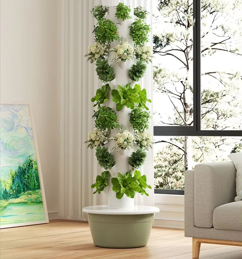 Indoor NFT Hydroponic Growing Systems Home Vertical Garden Tower Planter