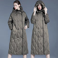 European Station 2026 Winter New Women's Knee-Length Loose Solid Color Versatile Thickened Warm Down Coat