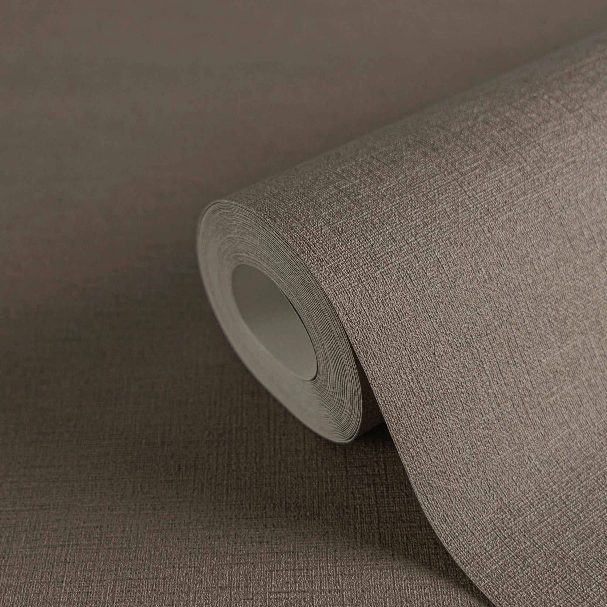 Made in Germany - Plain Wallpaper rolls Colour Brown - Non Woven Vinyl - Factory Wallpaper Textile Structure - 1005 x 053 m
