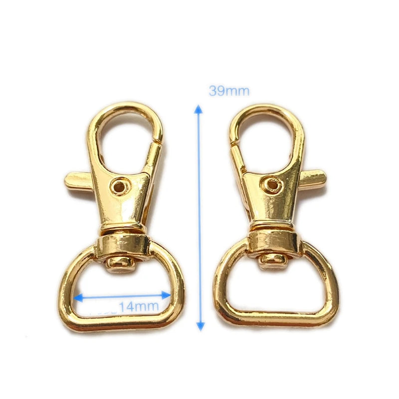 14mm Gold Color Bag Strap Lobster Trigger Clip Metal Snap Hook