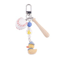 Mengda Sports Style Cute Little Yellow Duck Baseball Keychain Wooden Baseball Bat Hanging Decoration Bag Pendant Accessories