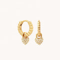 925 Sterling Silver 14/18K Gold Plated Vermeil Women Trendy Gorgeous Jewelry Dainty Custom CZ Pave Heart Charm Huggie Earring