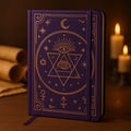 LABON A5 Violet Faux Leather Notebook Gold Stamping Debossed Arcane Symbols Magic Journal for Writing