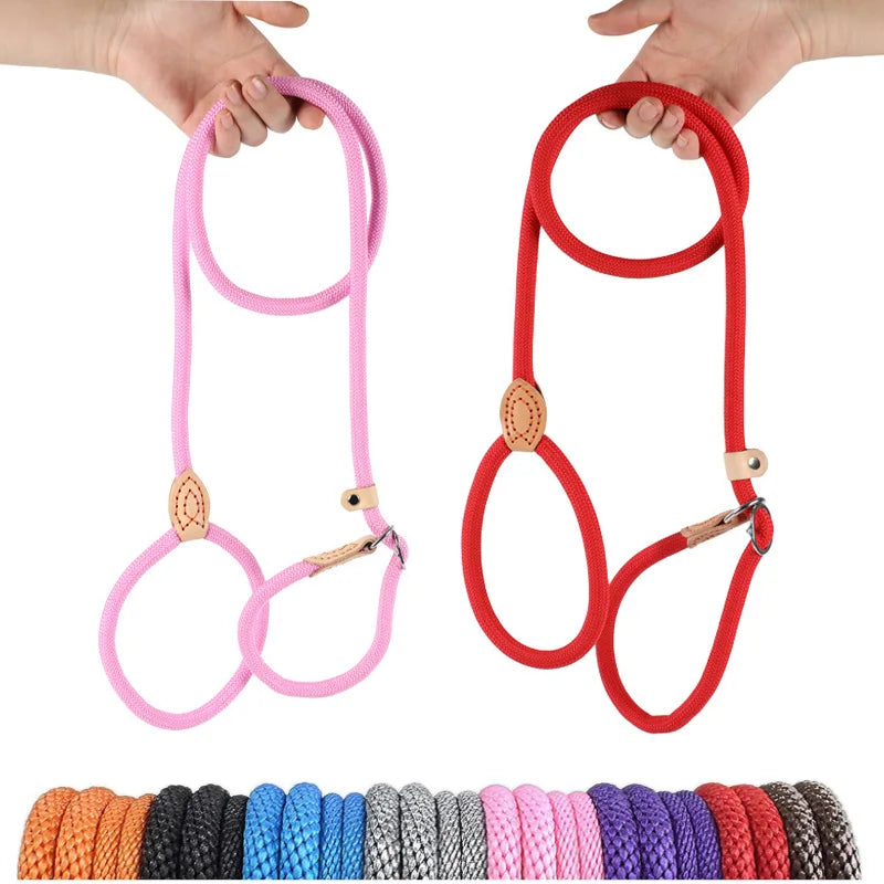 Readymade Pink Boutique Nylon Rope XXS Pet Walking Slip Unique Lead Dog Training P Long Show Leash Red Cord Slip Leash Loop