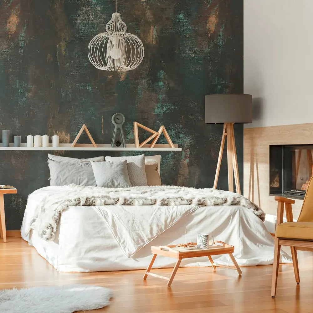 Made in Germany Photo Wallpaper Murals Plaster Look Black Gold Non Woven Vinyl Wall Mural Metallic for Hotel - 280 x 212 m