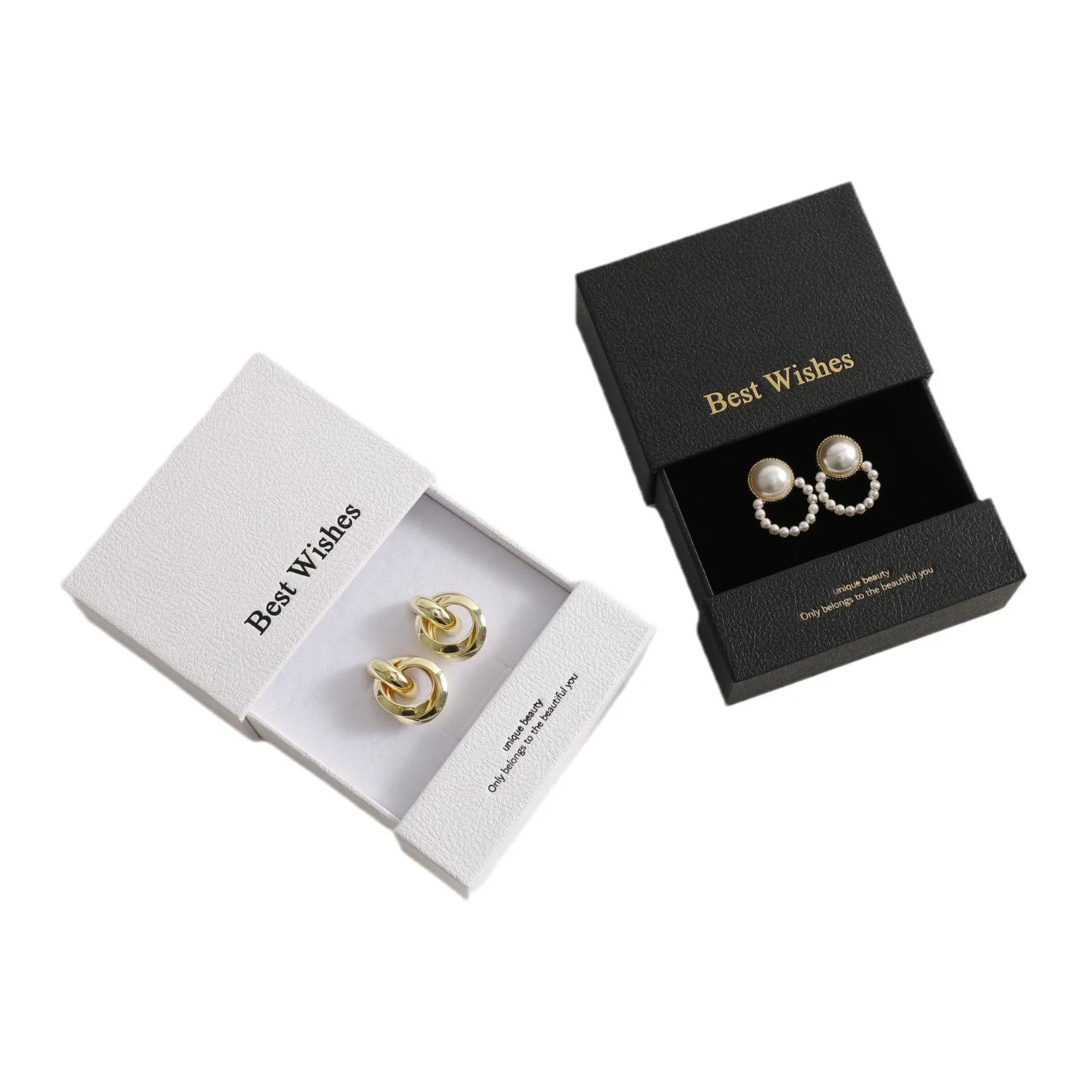 Luxury Drawer Jewelry Box Custom Matte Black Drawer Box Jewelry Packaging Sliding Jewelry Paper Box