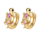 Batch Jewelry in China Sparkly Cubic Zirconia Colorful Animals Cute Turtle Huggie Earrings 18k Gold Plated Small Hoops for Women