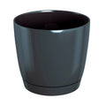 Coubi Round P round plastic flower pot in graphite color 10 (length) x 10 (width) x 9.2 (height) cm