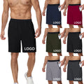 Wholesale Custom 7 Inch Inseam Polyester Men's Shorts Drawstring Elastic Waist Plus Size Gym Shorts Men With Zip Pocket
