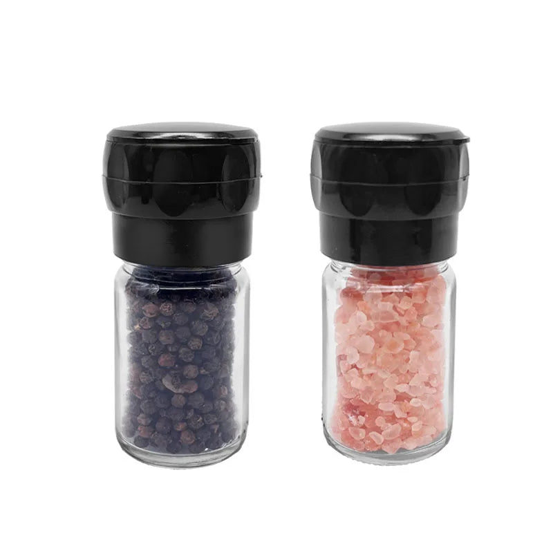 Spice Grinder Pepper Mill Salt and Pepper Grinder 60ml Glass Bottle With PC Grinder Core