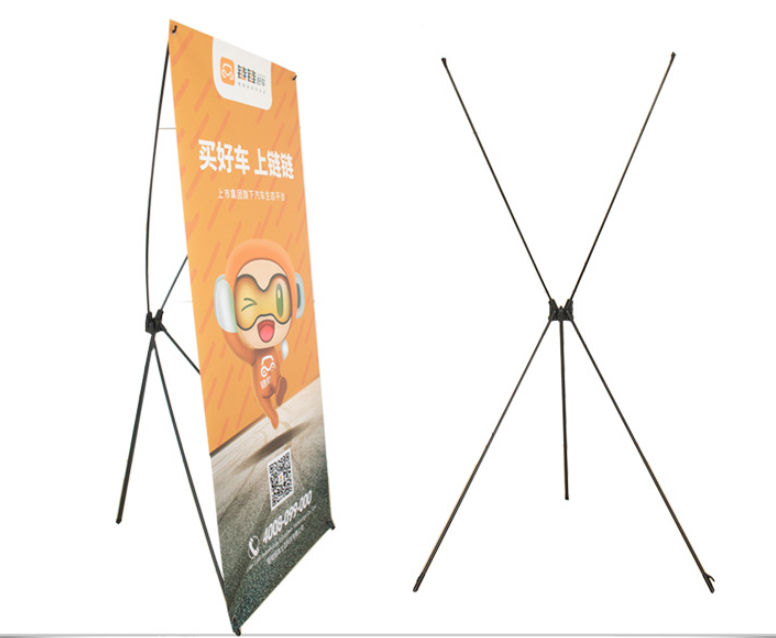 Windproof Waterproof Plastic & Iron Digital Printing Custom Color Size X Banner Stand for Outdoor Advertising-60x160cm 80x180cm