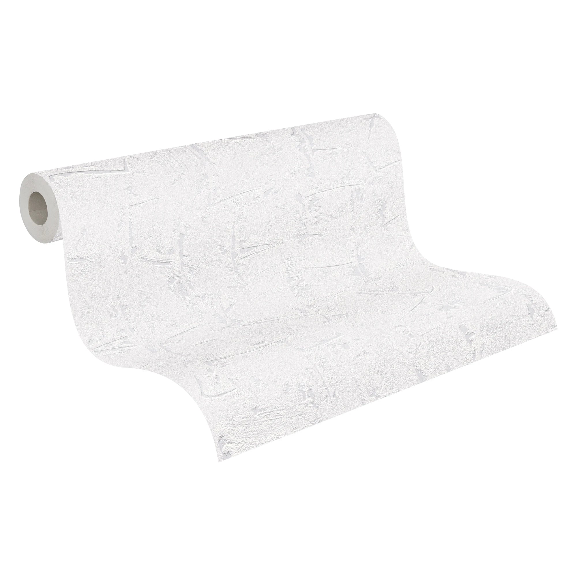 Made Germany-Modern White Texture Non Woven Vinyl Wallpaper Rolls-Plaster Look Highly Wash-Resistant Light Entertainment