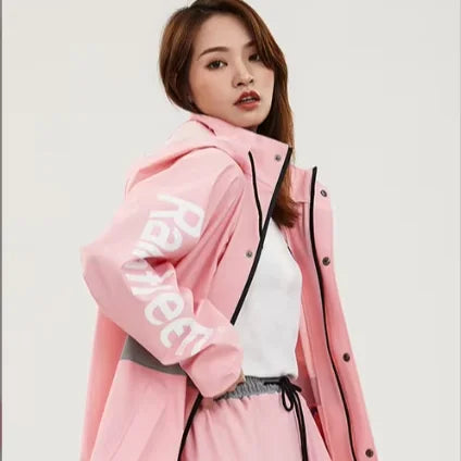 Skin-friendly Knitting PVC Fabric  Waterproof Jacket Pants Raincoat Suits  Motorcycle with Customized logo