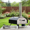 13-Inch Modern Mini Wood-Fired Pizza Oven Portable Foldable Lightweight Stainless Steel Pizza Stone Movable Door Rapid Heating