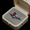Wholesale Vintage S925 Silver Adjustable Size Ring with Natural Pink Tourmaline Feng Shui Women's Elegant Crystal Jewelry Gift