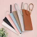 Multifunctional Glasses Storage Bag with Lanyard Waterproof PU Leather Eyeglass Case Portable Travel Sunglasses Pouch for Man