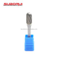 SUBORUI 6X10mm Double Cut Cylinder Shape 1/4" Shank Tungsten Carbide Carving Burr Cutter Drill Bits for Metal Wood Grinding