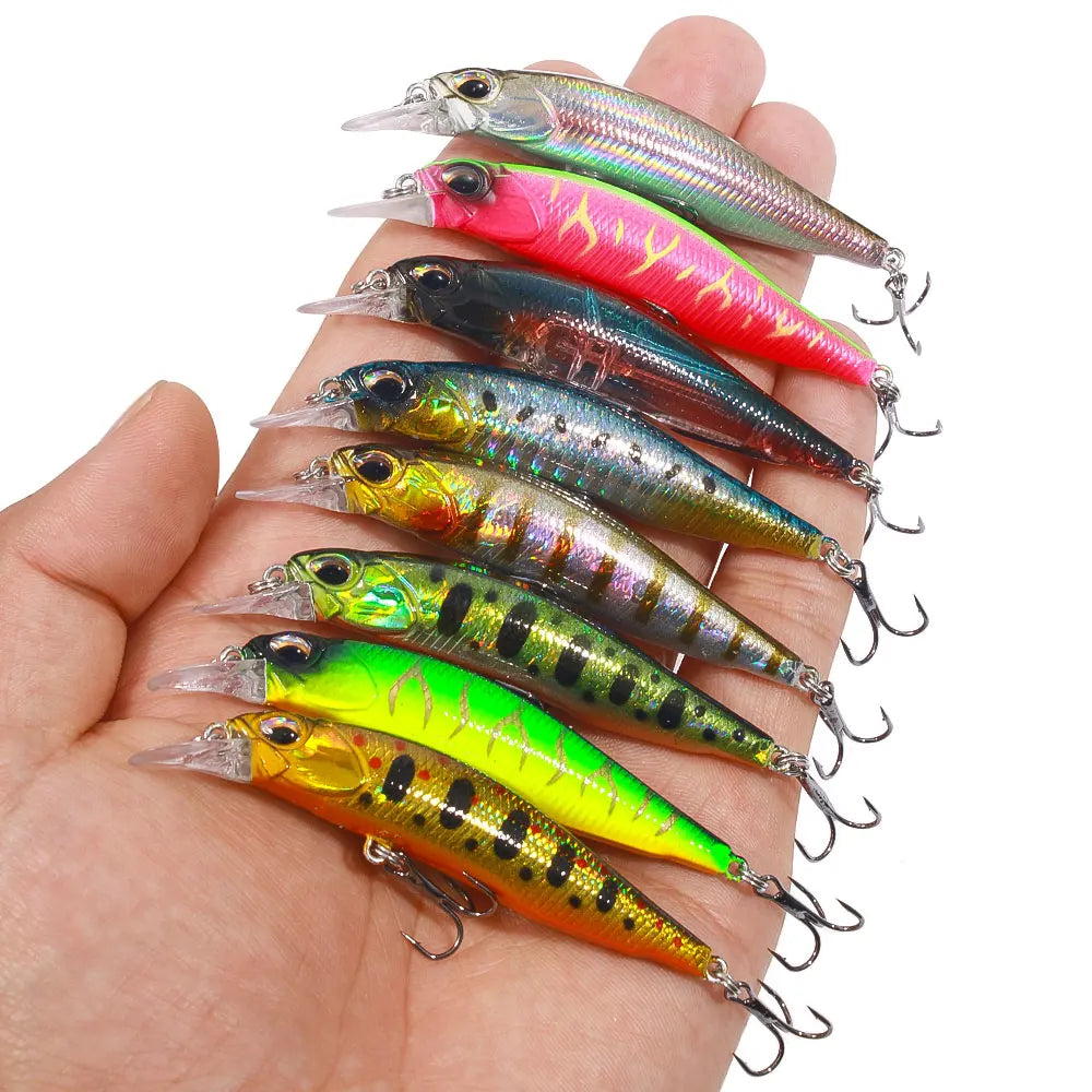 Hengjia Lures Fishing Minnow Fishing Lure 75mm 5.1g Sea Bass Lures Fishing Tackle Long Casting Saltwater Artificial Bait