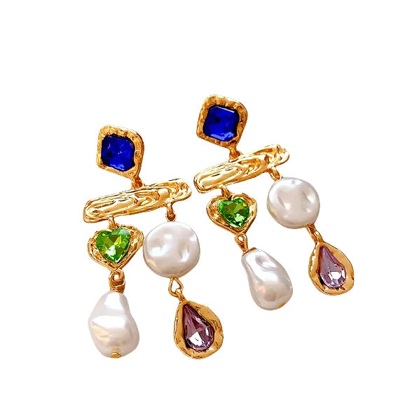 Fenyi Wholesale Alloy Jewelry French Vintage Fashion Unique Designer Baroque Modern Pearl Korea Earrings for Women
