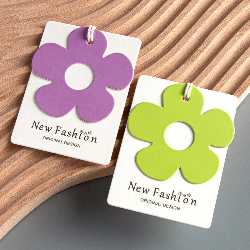 Fashion Embossed Swing Paper Tags Luxury Matte Logo Hangtags Clothing Custom Hang Tag for Garment Brand Hand Tag