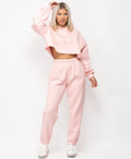 Custom Two Piece Set Hooded Womens Blank Cotton Sweatsuits