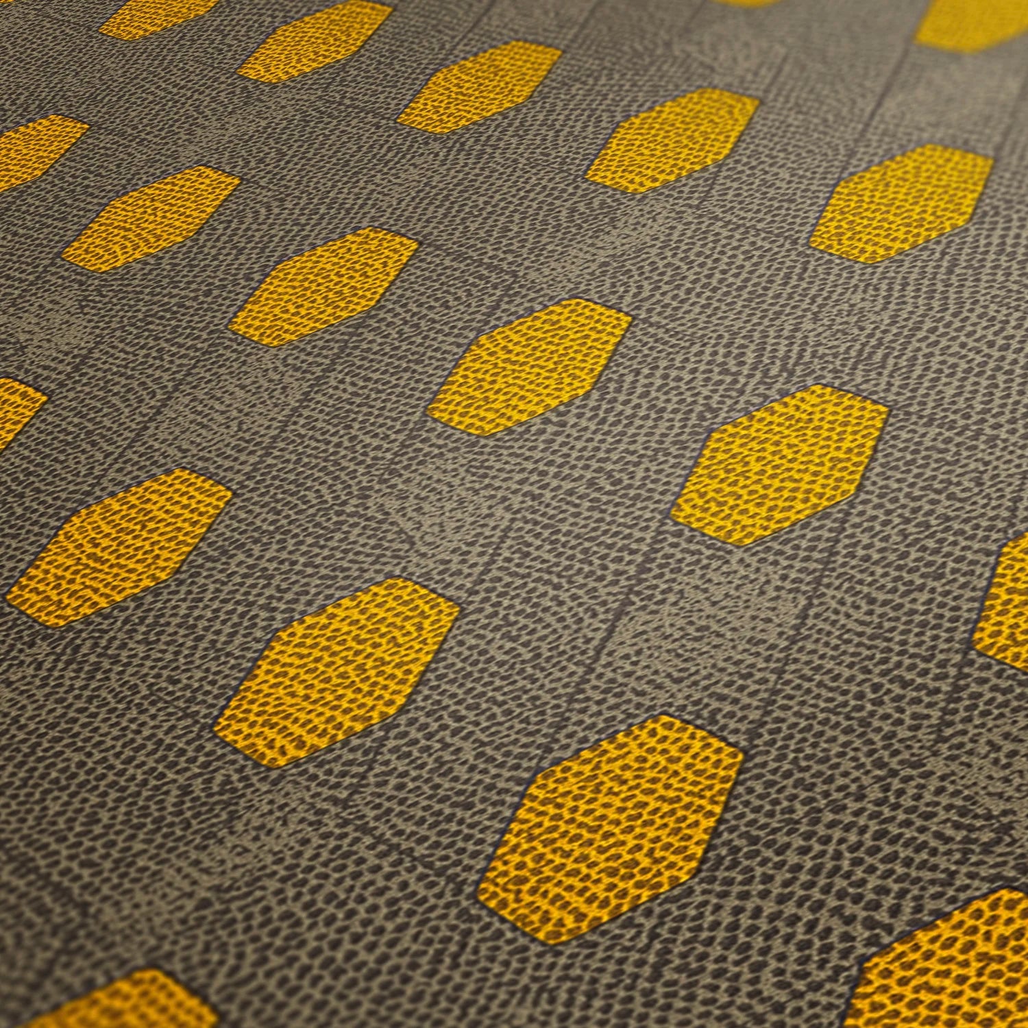 Made in Germany Luxury Modern Yellow Grey Non Woven Vinyl Wallpaper Rolls Abrasion-Resistant for Living Room Kitchen 1005x053m