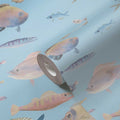 Made in Germany Floral Non Woven Vinyl Wallpaper Rolls Pisces Turquoise Pink Green for Living Room & Hotel Use 1005x053m